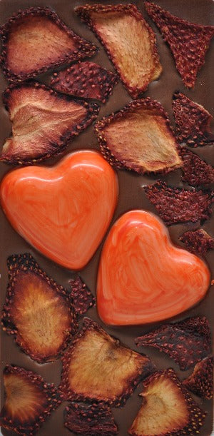 Strawberry Heart chocolate bar