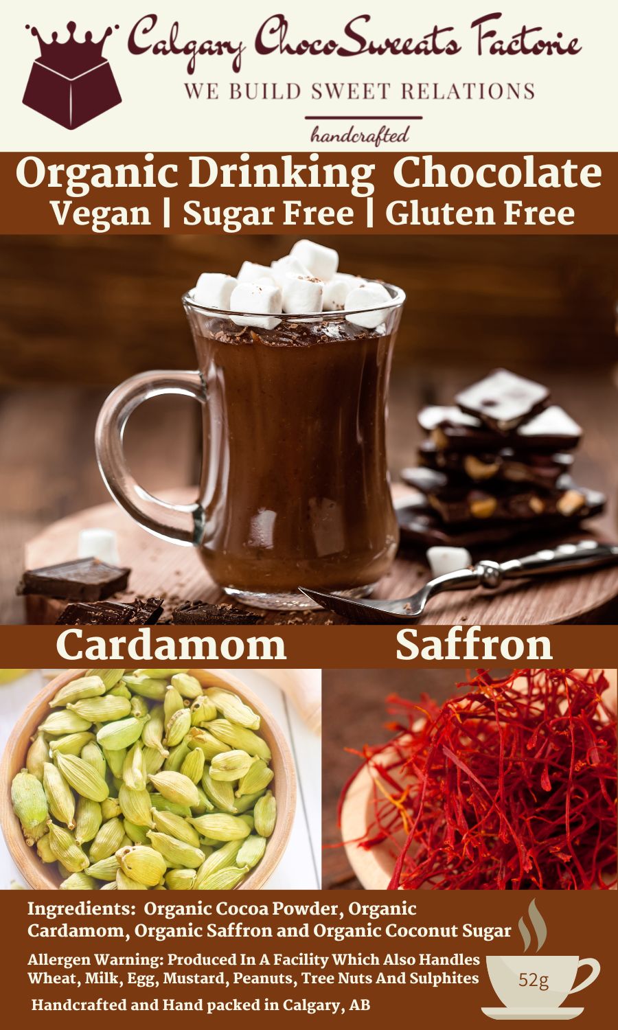 Cardamom & Saffron - Organic Drinking Chocolate