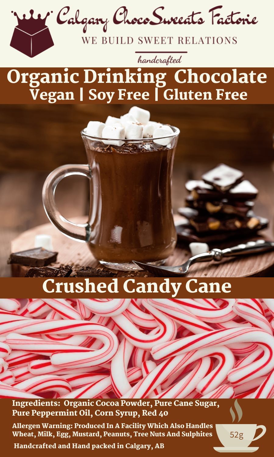 Crushed Candy Cane - Organic Drinking Chocolate
