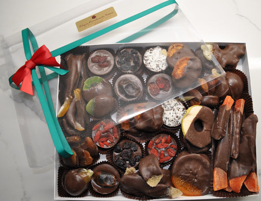 Handcrafted Luxury Gourmet Chocolate Covered Fruits Christmas Gift Box