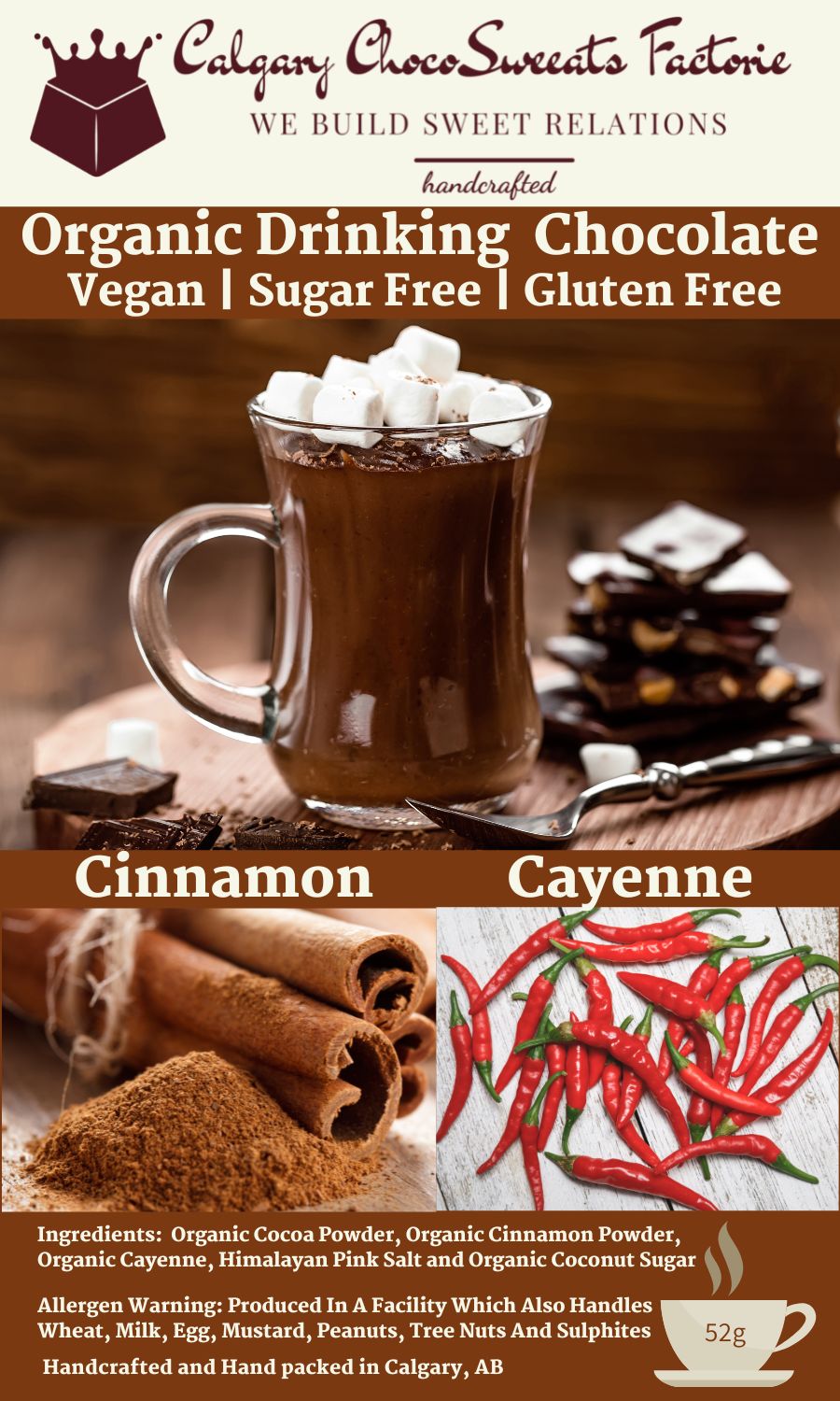 Cinnamon Cayenne - Organic Drinking Chocolate