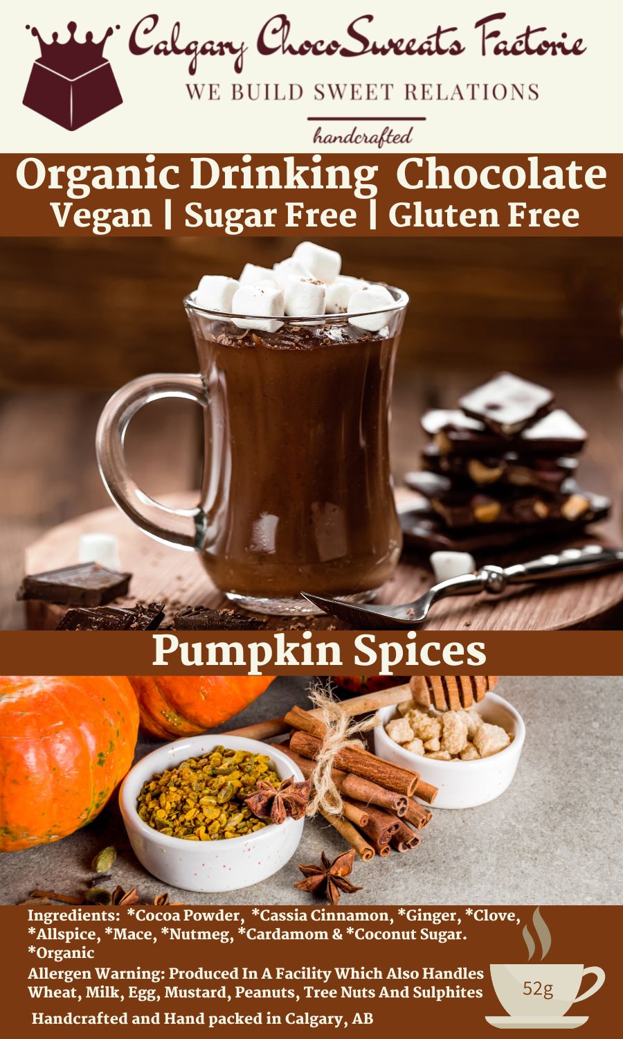 Pumpkin Spices - Organic Drinking Chocolate