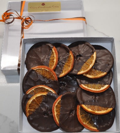 Dried Oranges Dipped in Dark Chocolate