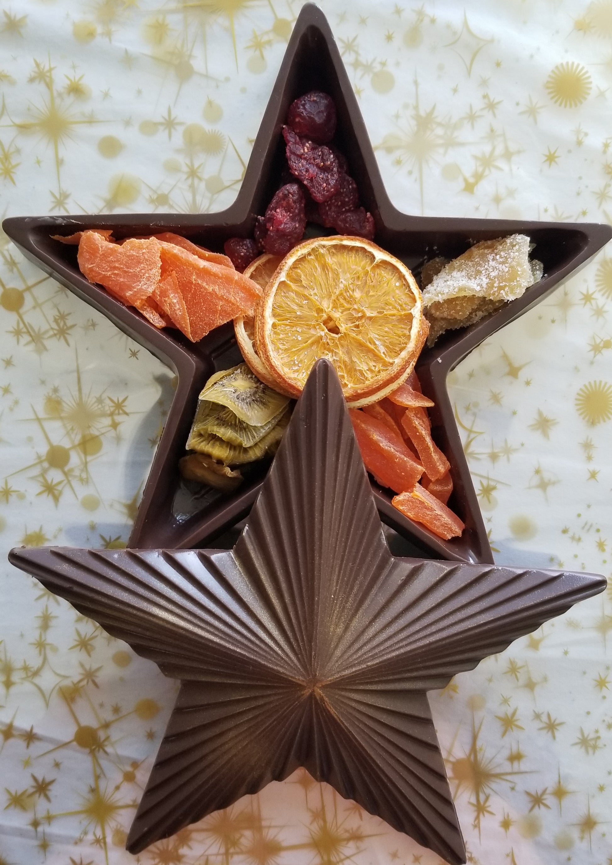 Christmas Star Shaped Chocolate Gift Box with Candied & Dried Fruits
