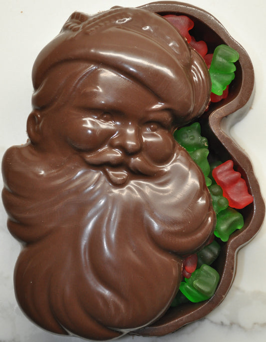 Santa Face Christmas Chocolate Gift Box with Gummy Bear